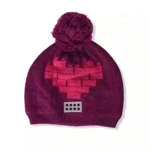 Lego Wear Boys' Wool Knit Hat W/Heart & Pom-pom